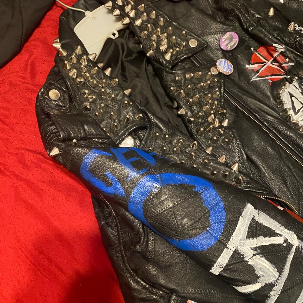 CUSTOM punk rock jacket 2xl studded